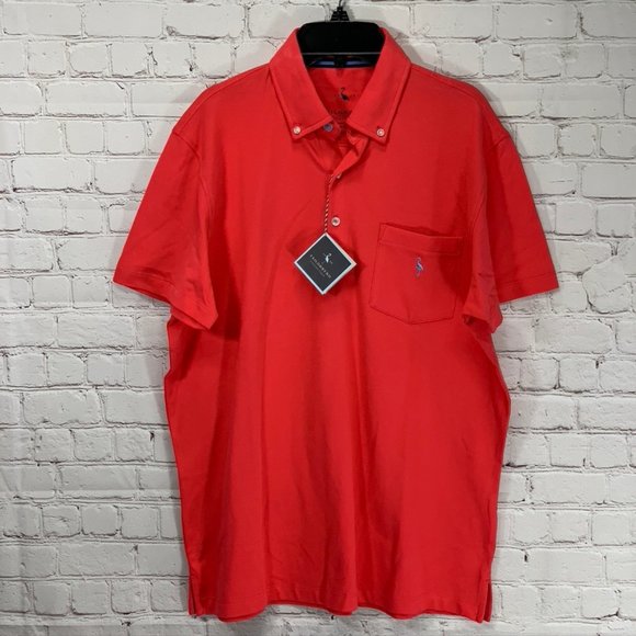 Tailorbyrd Other - Tailorbyrd Coral Preppy Button Collar Short Sleeve
